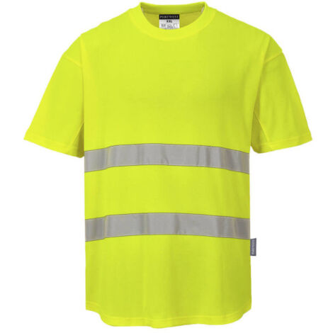Camiseta con panel de malla, de tejido transpirable Mesh C394 XL amarillo
