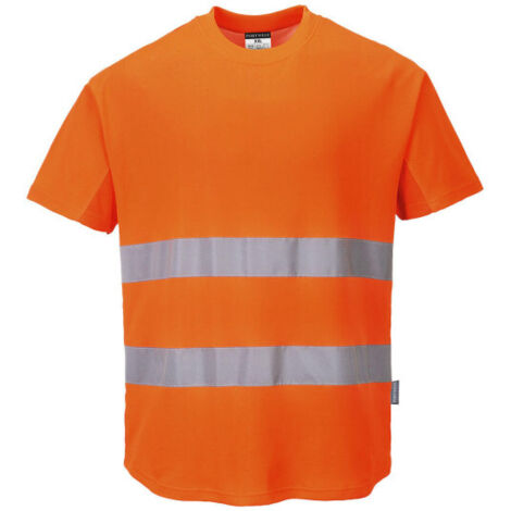 Camiseta con panel de malla, de tejido transpirable Mesh C394 XXXL Naranja