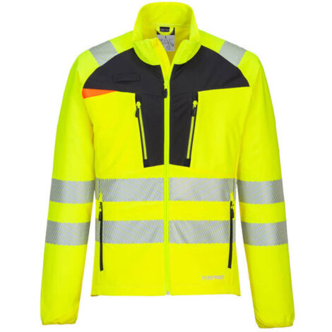 Camiseta de alta visibilidad Base Layer DX4 con cremallera, cintas reflectantes segmentadas DX481 6XL Amarillo/Negro