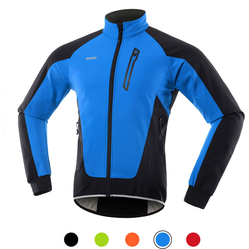 

Arsuxeo - Chaqueta de ciclismo para hombre, impermeable, a prueba de viento, polar termica, jersey de bicicleta, MTB, montar en bicicleta, correr,