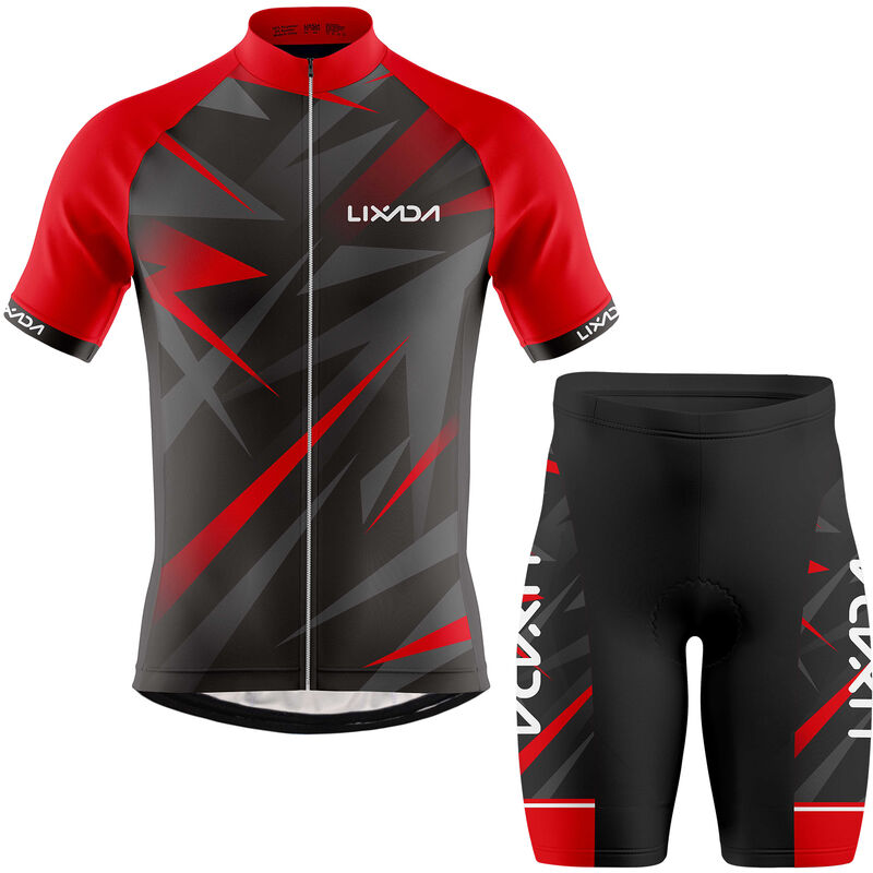 

Camiseta de ciclismo para hombre, camisa de bicicleta de manga corta transpirable y pantalones cortos acolchados, traje de ropa de bicicleta