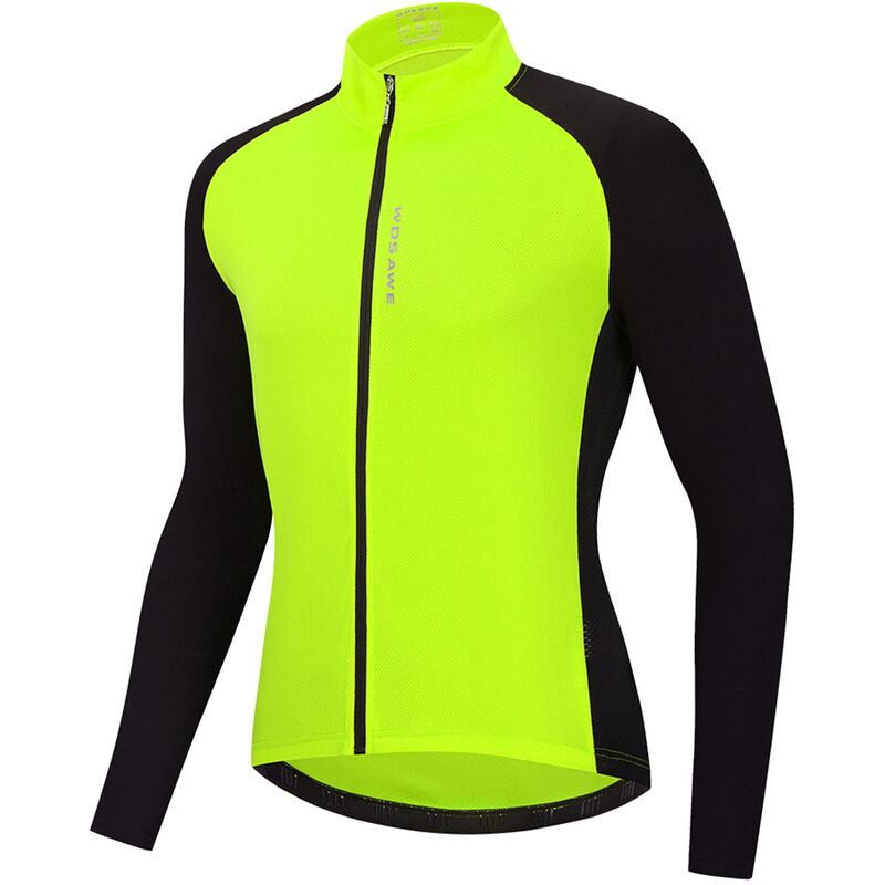 

Camiseta de ciclismo para hombre, transpirable, con cremallera completa, manga larga, camiseta de bicicleta MTB, camiseta para montar en