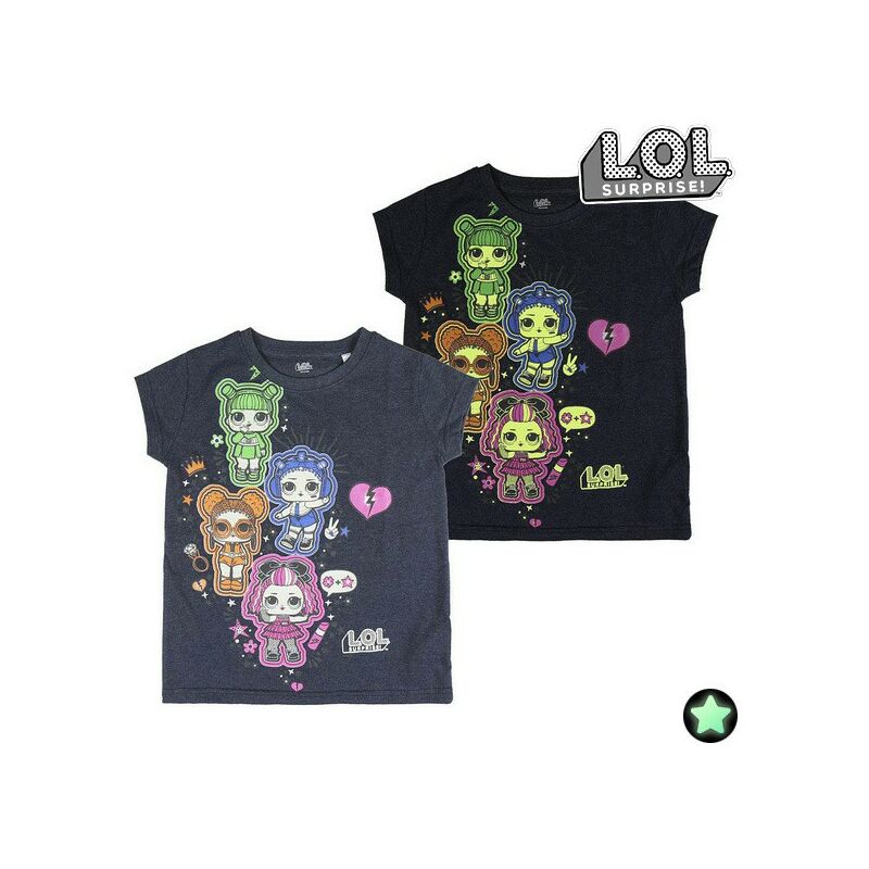 

Camiseta de Manga Corta Infantil Brilla en la Oscuridad Azul marino - Lol Surprise!