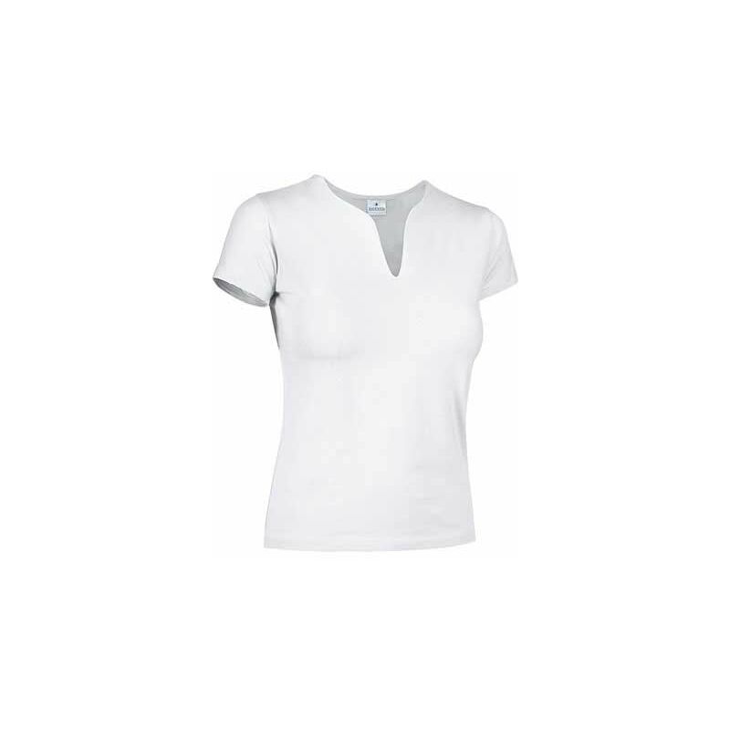 

Camiseta de mujer de manga corta y cuello de lágrima Cancun | Blanco - S - Valento