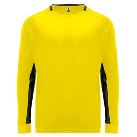 Camiseta de portero unisex con caderas acolchadas y paneles a contraste ROLY M Amarillo/Negro