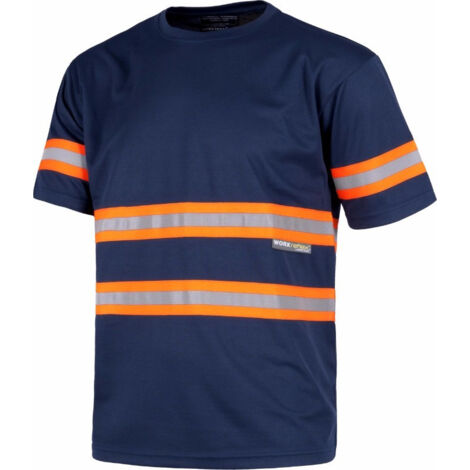 Camiseta de trabajo manga corta con cintas reflectantes WORKTEAM C3936