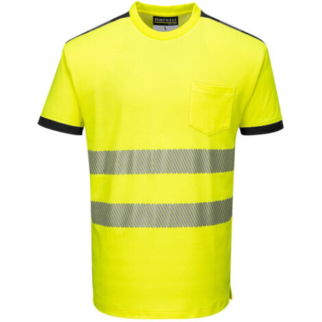 Camiseta deportiva A.V PW3 transpirable de diseño segmentado con aberturas laterales T181 5XL Amarillo / Negro