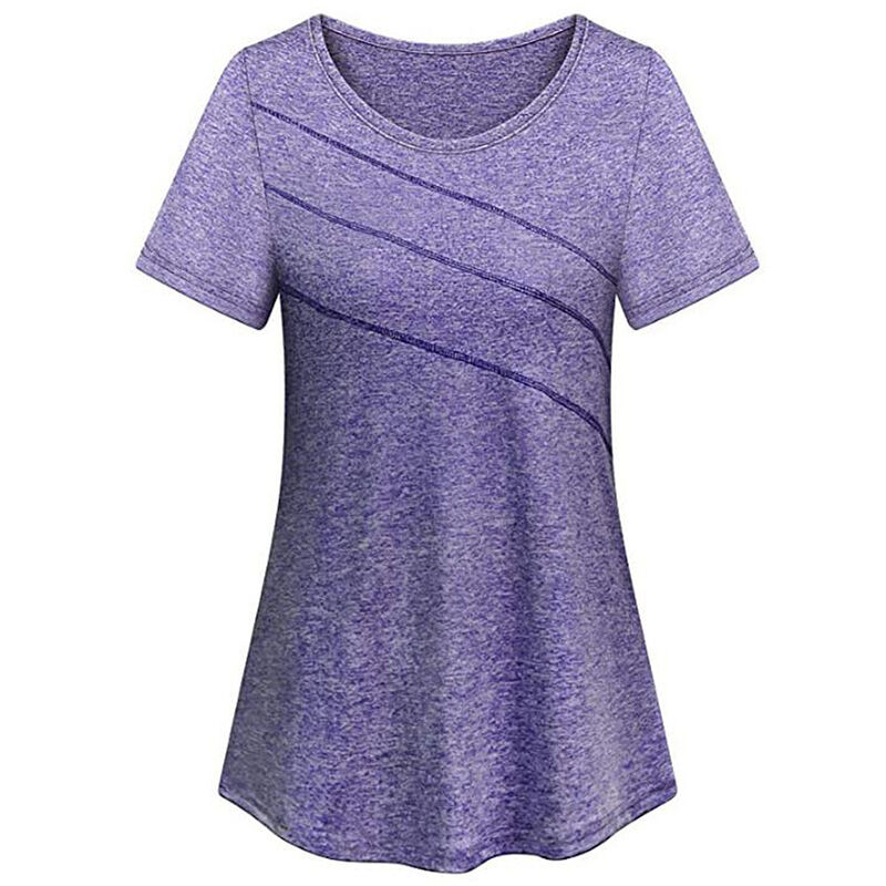 

Camiseta deportiva de entrenamiento para correr de secado rapido con manga corta para mujer, camiseta deportiva, ropa deportiva,Violeta, XXL