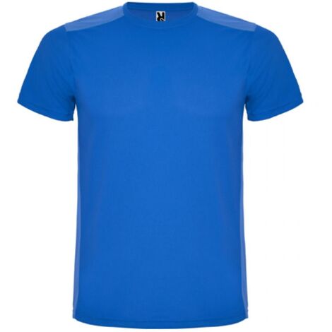 Camiseta deportiva de manga corta combinada en espalda y hombros DETROIT ROLY XXL Royal/Royal Claro