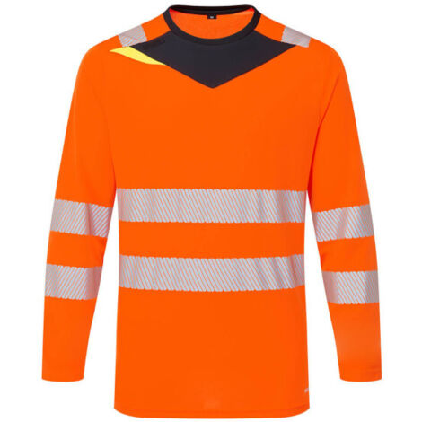 Camiseta deportiva imagen corporativa, bandas reflectantes segmentadas DX416 5XL Naranja/Negro