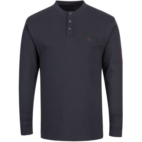 Camiseta Henley Antiestática y Resistente a la Llama / Azul marino / M