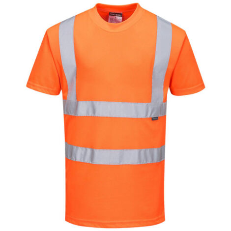 Camiseta Hi-Vis S/S de tejido de punto color naranja y cintas reflectantes RIS 3279 RT23 4XL Naranja