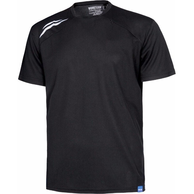 

Camiseta deportiva de cuello redondo con pieza central WORKTEAM S6611 | Negro - L