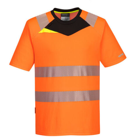 Camiseta laboral dinámica DX4 flúor de A.V de malla y poliéster DX413 XL Naranja/Negro