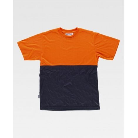 Camiseta manga corta combinada con alta visibilidad WORKTEAM C6020 M Marino+Naranja A.V.