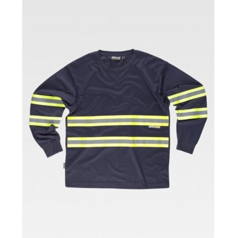 Camiseta manga larga con cintas reflectante-fluorescentes WORKTEAM Combi C3937