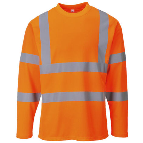Camiseta manga larga de alta visibilidad de tejido de punto con cintas reflectantes S278 XXL Naranja