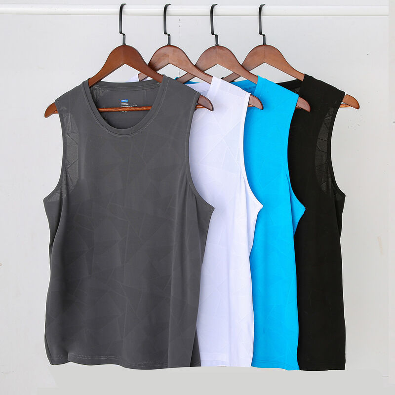 

Camiseta sin mangas atletica para hombre, camisetas elasticas de secado rapido sin mangas, entrenamiento para correr, chaleco para gimnasio,Gris