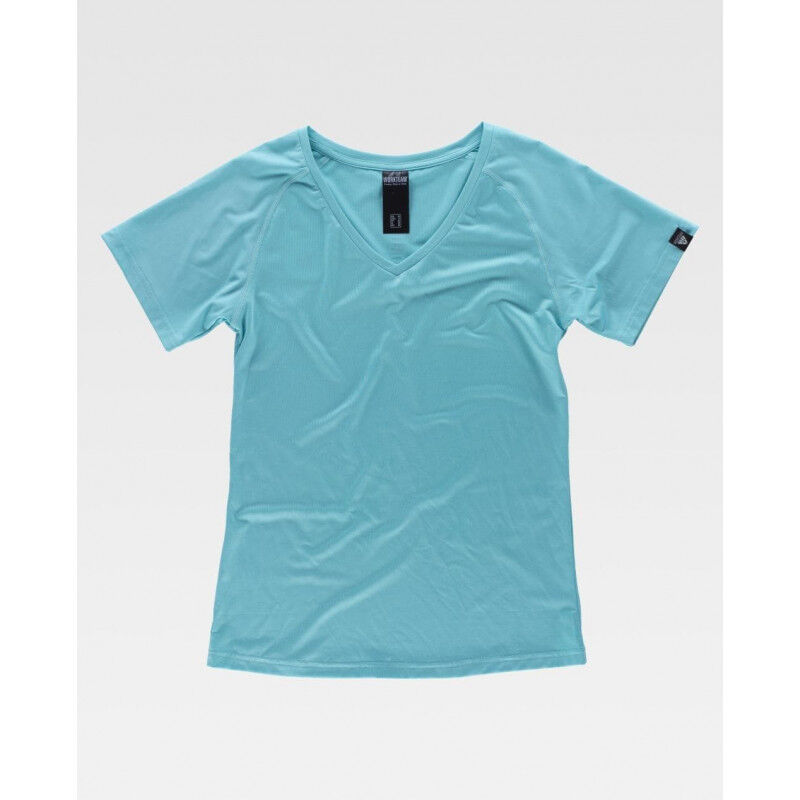 

Camiseta mujer de manga ranglan corta de cuello a pico S7525 Sport | L - Turquesa - Workteam