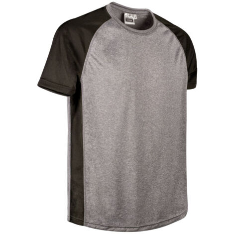 Camiseta técnica bicolor de manga corta raglán y cuello redondo, tejido poliéster transpirable vigoré VALENTO LANDING XXL Antracita vigore