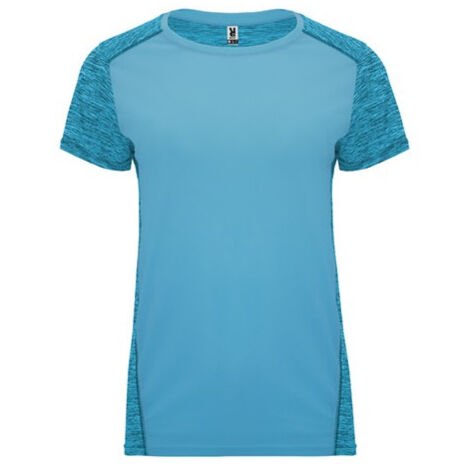 Camiseta técnica bicolor para mujer combinada en espalda y hombros ZOLDER WOMAN ROLY M Turquesa/Turquesa Vigore