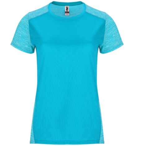 Camiseta técnica bicolor para mujer combinada en espalda y hombros ZOLDER WOMAN ROLY XXL Turquesa/Turquesa Vigore