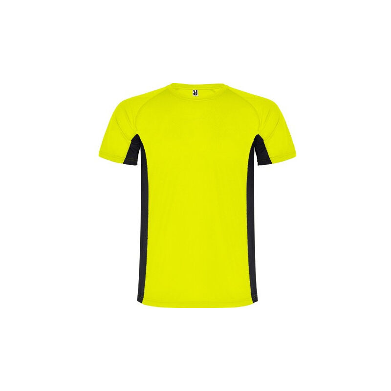 

Camiseta técnica combinada con dos tejidos de poliéster SHANGHAI CA6595 | 12 - Amarillo Fluor/Negro