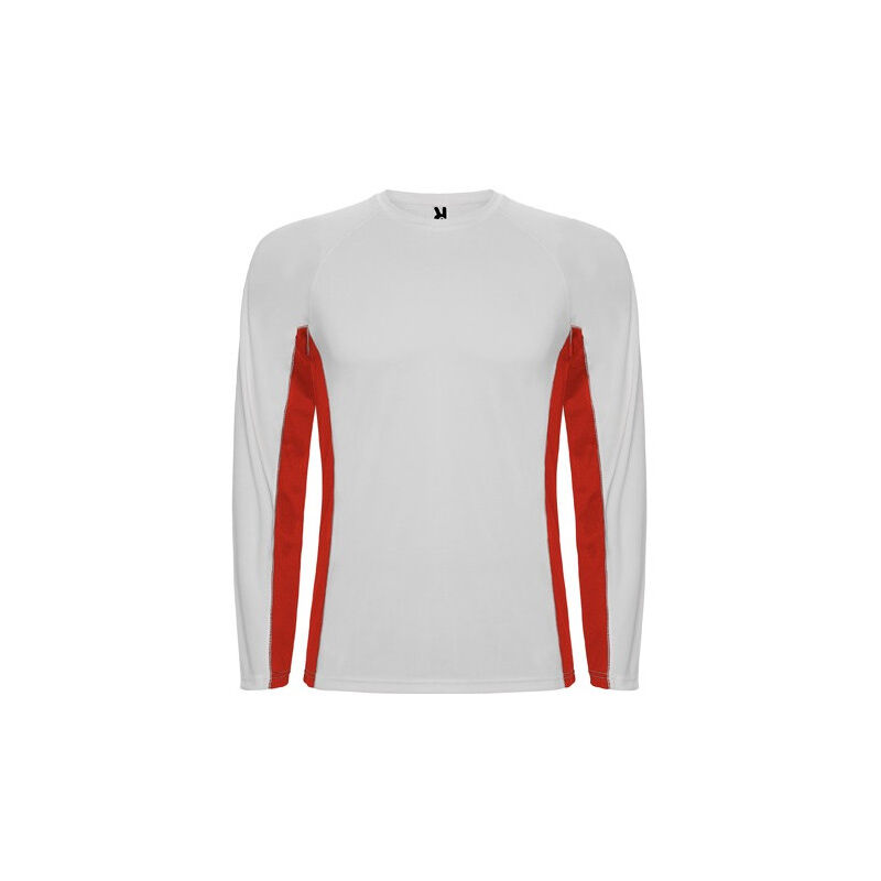 

Camiseta técnica combinada con tejidos poliéster SHANGHAI L/S CA6670 | XXL - Blanco/Rojo