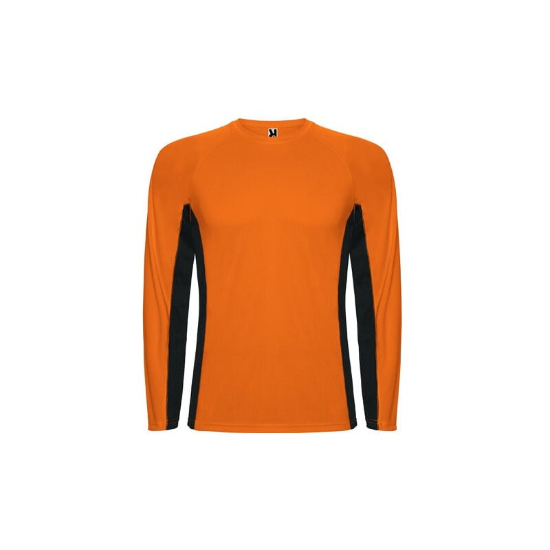 

Camiseta técnica combinada con tejidos poliéster SHANGHAI L/S CA6670 | L - Naranja Fluor/Negro