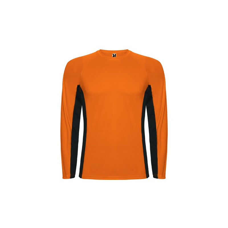 

Camiseta técnica combinada con tejidos poliéster SHANGHAI L/S CA6670 | XL - Naranja Fluor/Negro
