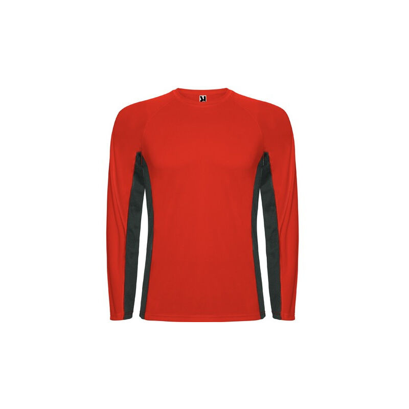 

Camiseta técnica combinada con tejidos poliéster SHANGHAI L/S CA6670 | S - Rojo/Plomo Oscuro