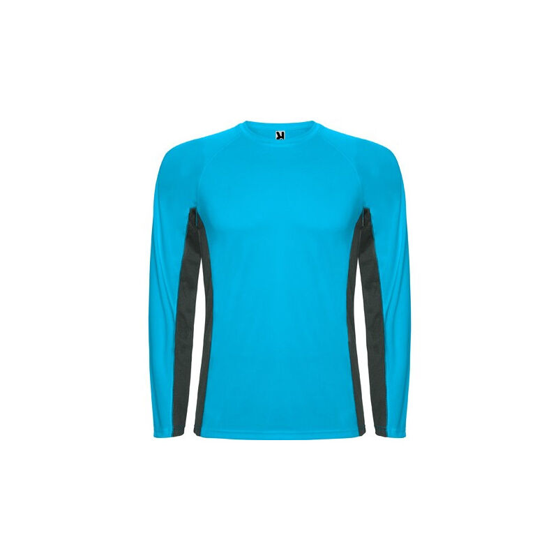

Camiseta técnica combinada con tejidos poliéster SHANGHAI L/S CA6670 | L - Turquesa/Plomo Oscuro