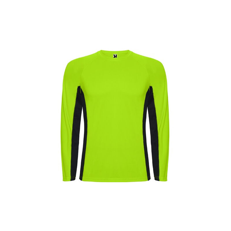 

Camiseta técnica combinada con tejidos poliéster SHANGHAI L/S CA6670 | XXL - Verde Fluor/Negro