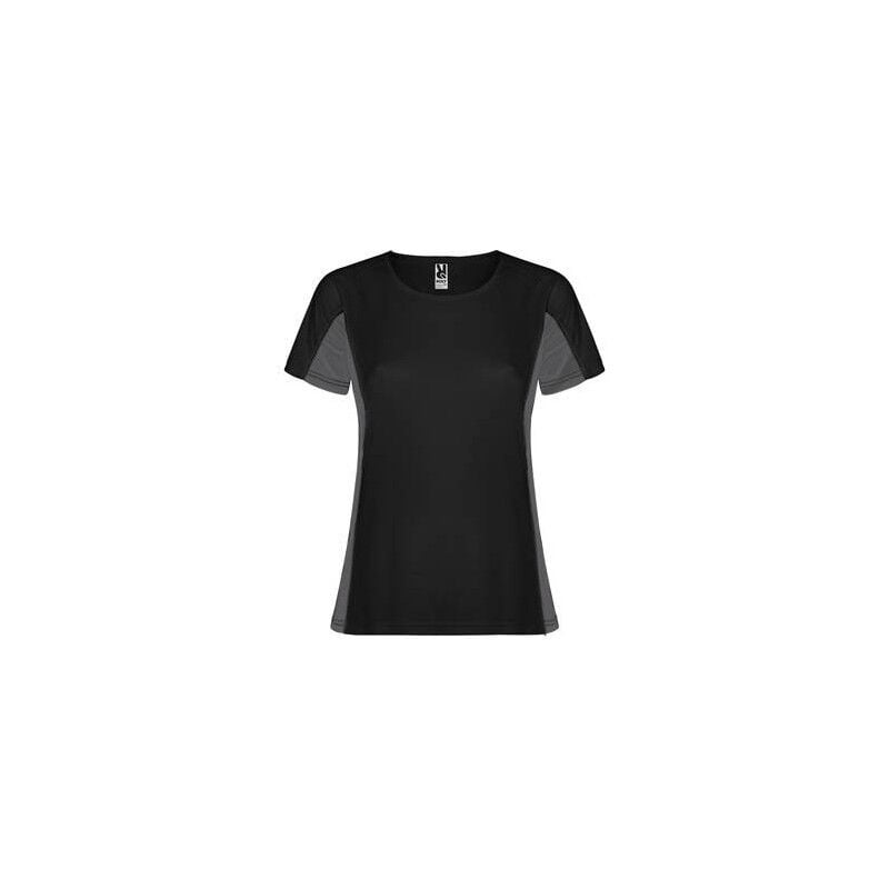 

Camiseta técnica combinada dos tejidos poliéster SHANGHAI WOMAN CA6648 | L - Negro/Plomo Oscuro