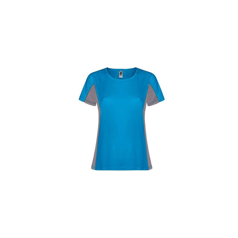 

Camiseta técnica combinada dos tejidos poliéster SHANGHAI WOMAN CA6648 | XXL - Turquesa/Plomo Oscuro