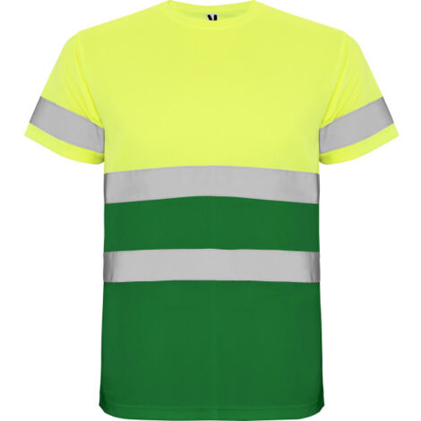 Camiseta técnica de alta visibilidad con cintas reflectantes DELTA ROLY XXXXL Verde jardín / Amarillo flúor