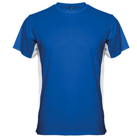 Camiseta técnica de manga corta a dos colores laterales a contraste TOKYO ROLY M Royal/Blanco