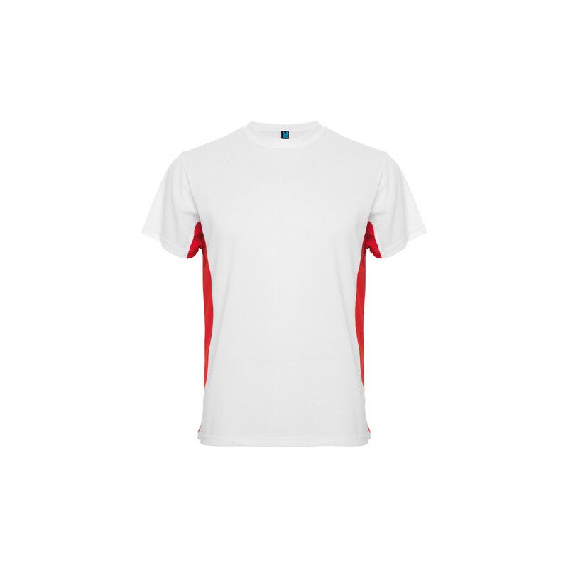 

Camiseta técnica de manga corta combinada a dos colores TOKYO CA0424 | L - Blanco/Rojo