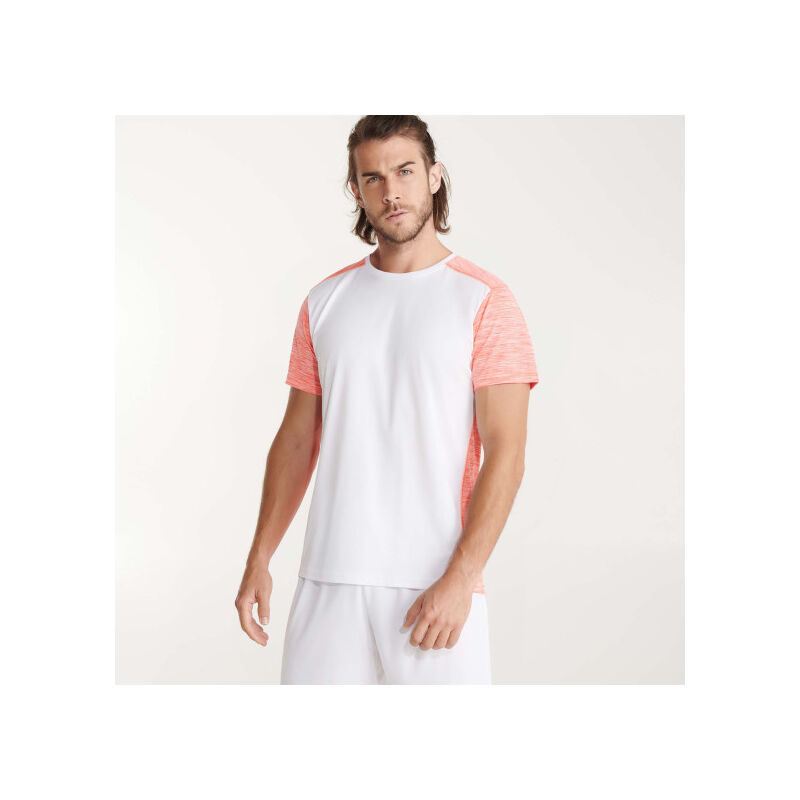 

Roly - Camiseta técnica de manga corta cuello redondo ZOLDER CA6653 | S - Blanco/Coral Fluor Vigore
