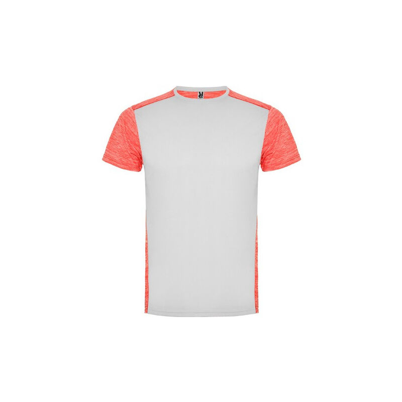 

Roly - Camiseta técnica de manga corta cuello redondo ZOLDER CA6653 | L - Blanco/Coral Fluor Vigore
