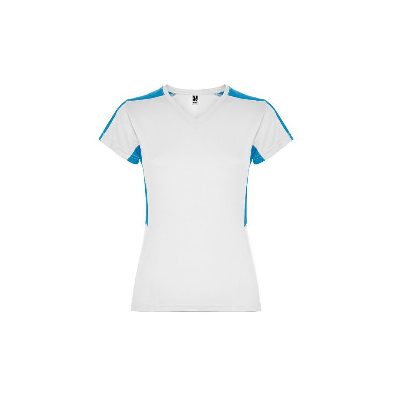 

Camiseta técnica de manga corta para mujer SUZUKA CA6657 | S - Blanco/Turquesa