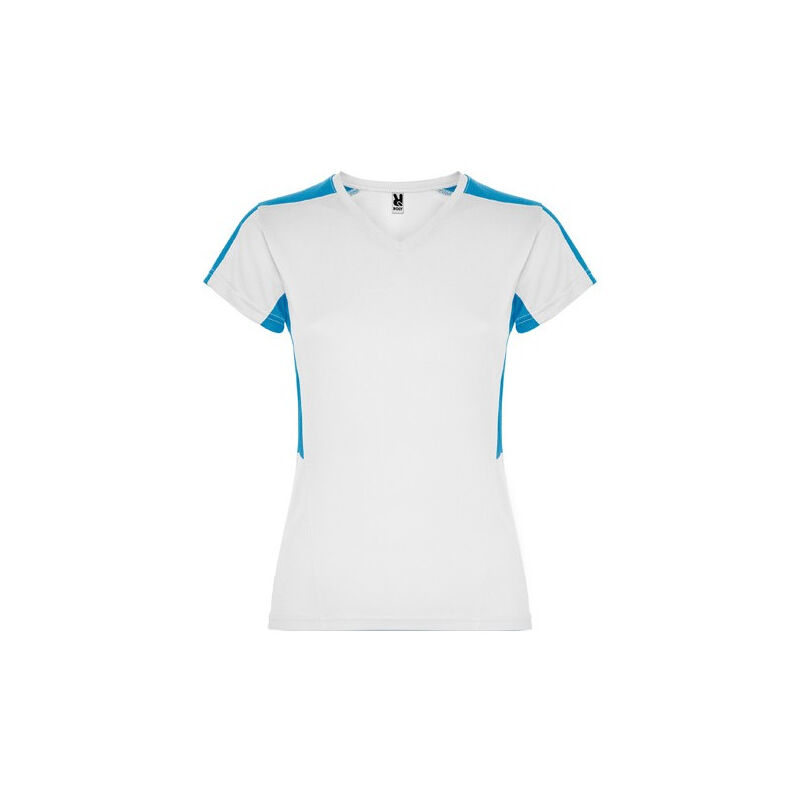 

Camiseta técnica de manga corta para mujer SUZUKA CA6657 | L - Blanco/Turquesa