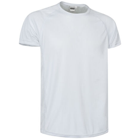 Camiseta técnica de manga corta y cuello redondo, tejido de poliéster transpirable punto panal VALENTO CHALLENGE 8 Blanco