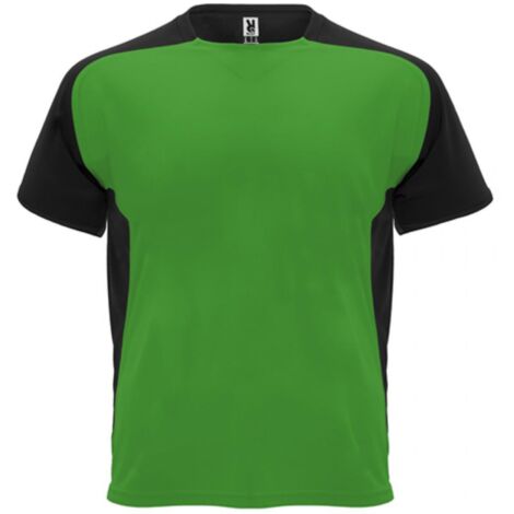 Camiseta técnica de manga ranglán y cubrecosturas a tono BUGATTI ROLY 12 Verde Helecho/Negro