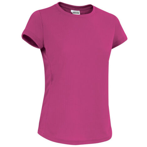 Camiseta técnica de mujer secado rápido, en tejido técnico transpirable Bird-Eye VALENTO BRENDA S Rosa magenta