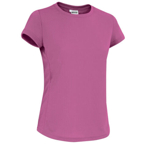 Camiseta técnica de mujer secado rápido, en tejido técnico transpirable Bird-Eye VALENTO BRENDA XL Rosa fluor