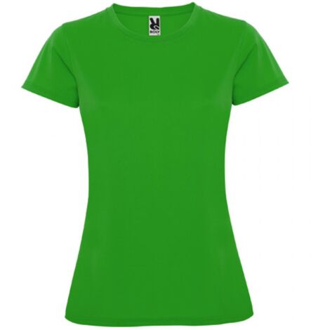 Camiseta técnica entallada manga corta de escote redondo con cubrecosturas MONTECARLO WOMAN ROLY XXL Verde Helecho