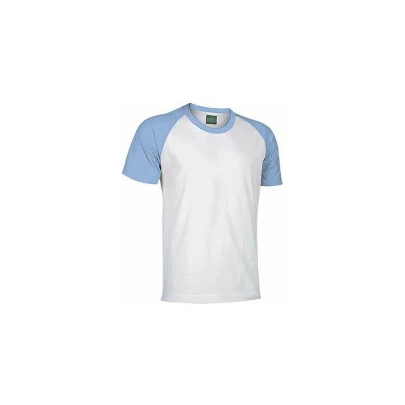 

Camiseta unisex de manga corta y cuello redondo - Caiman | M - Blanco/Azul Celeste