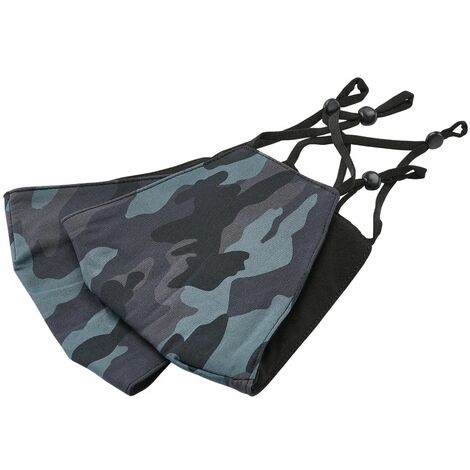 Camo Fabric Resuable Face Masks, Blue (Pack of 2) (94962)