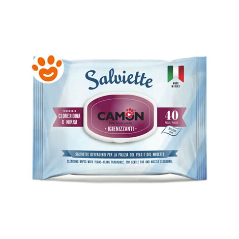 Camon Dog & Cat Salviette Clorexidina e Mirra  - Camon Dog & Cat Salviette Clorexidina e Mirra - Confezione Da 40 Salviette